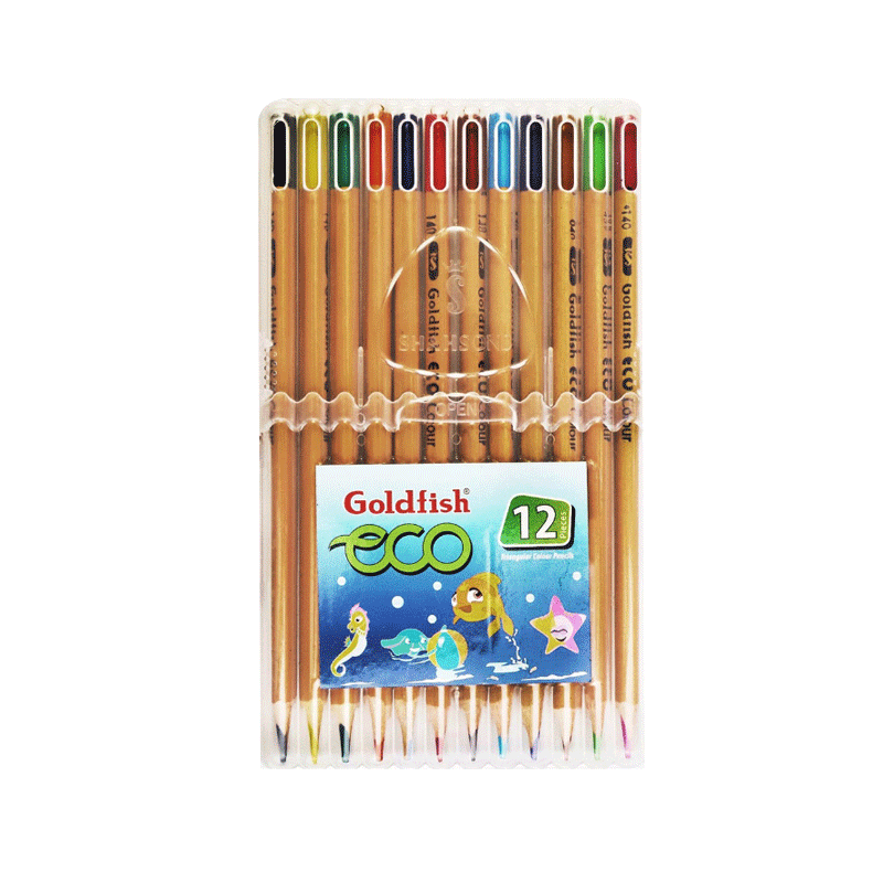 GOLDFISH ECO TRIANGULAR COLOUR PENCIL 12`S